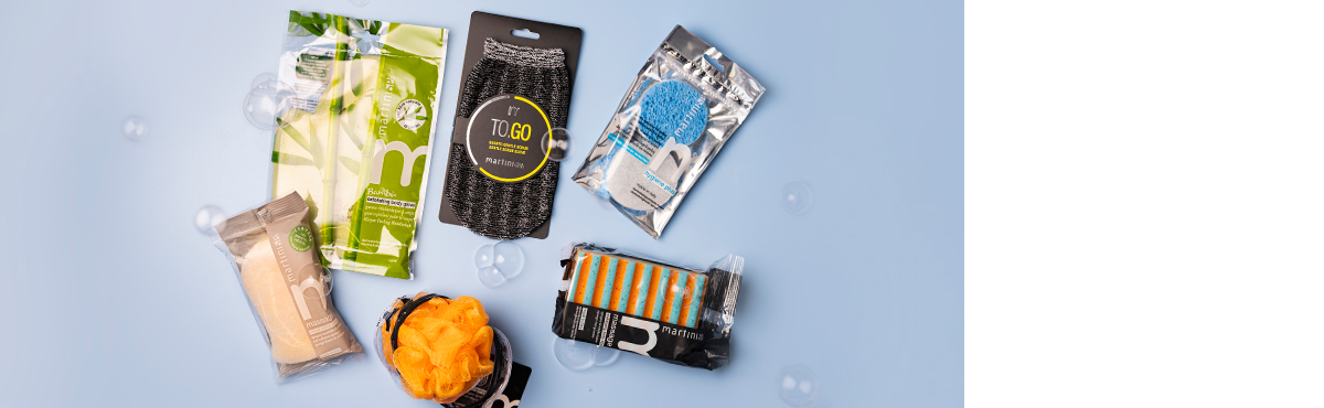 От - 23% на мочалки и губки для тела «Мартини»